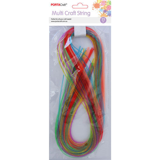 Plastic Multi Craft String 25pc Transparent