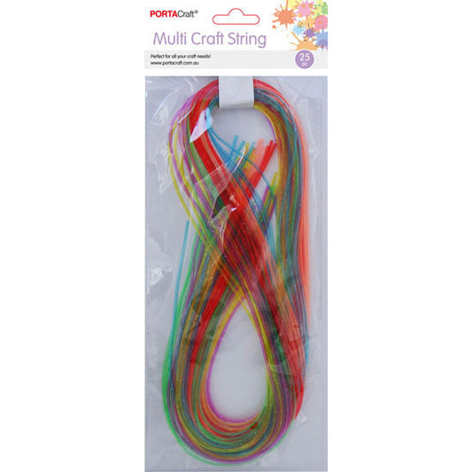 Plastic Multi Craft String 25pc Transparent