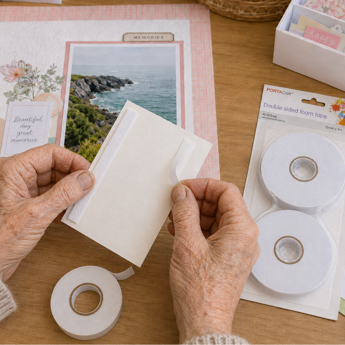 Scrapbooking with Porta Craft Double Sided Foam Tape