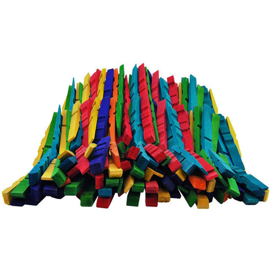 Wooden Half Pegs Multicolour 80pcs