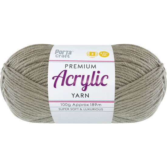 Acrylic Yarn 100g 189m 8ply - Taupe