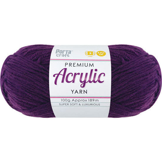 Acrylic Yarn 100g 189m 8ply - Purple