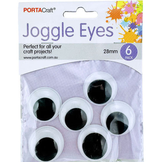 Joggle Eyes B&W 28mm 6pc