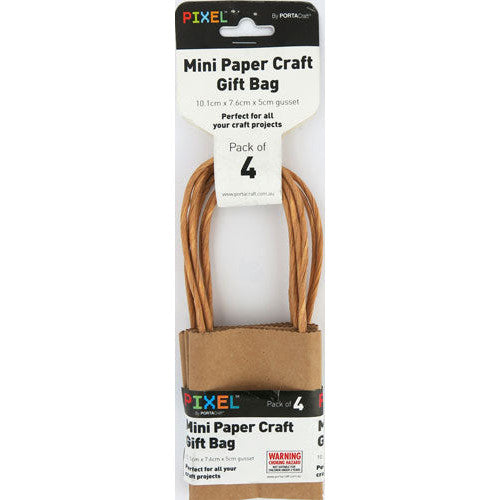 Paper Bags 76x101mm Mini 4pk Natural