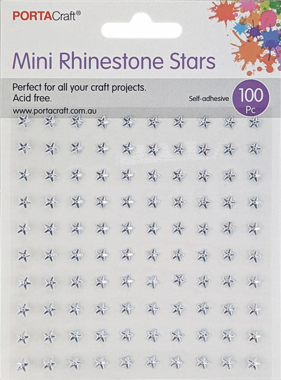 Rhinestone Sheet Stars 5mm 100pc - Clear