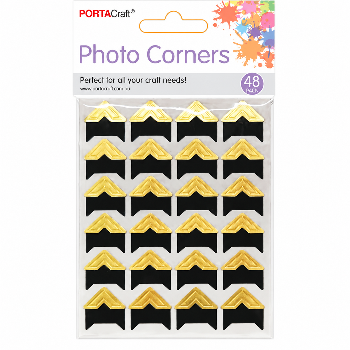 Gold photo corners for scrapbooking