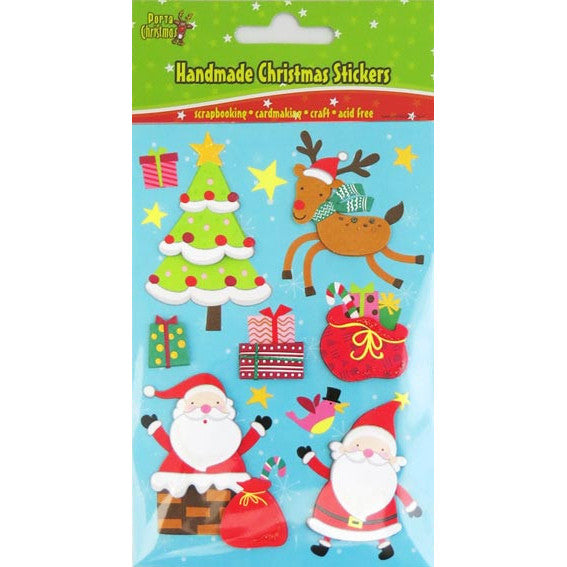 Christmas Stickers (Tree, Reindeer, Santa)
