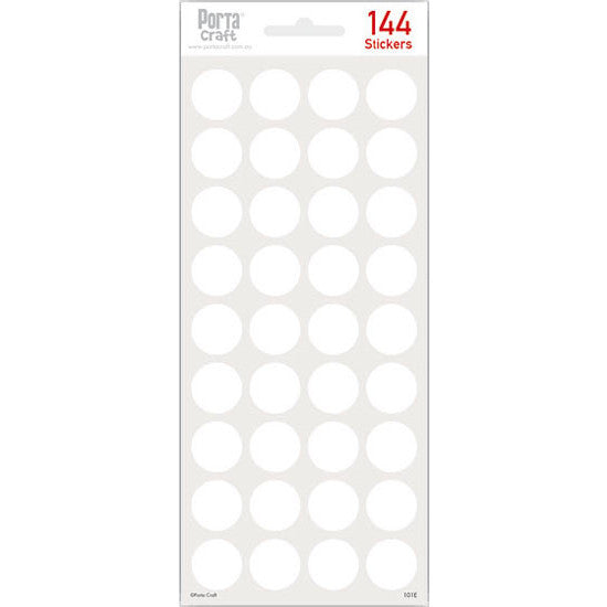 White Circle Stickers 144pk