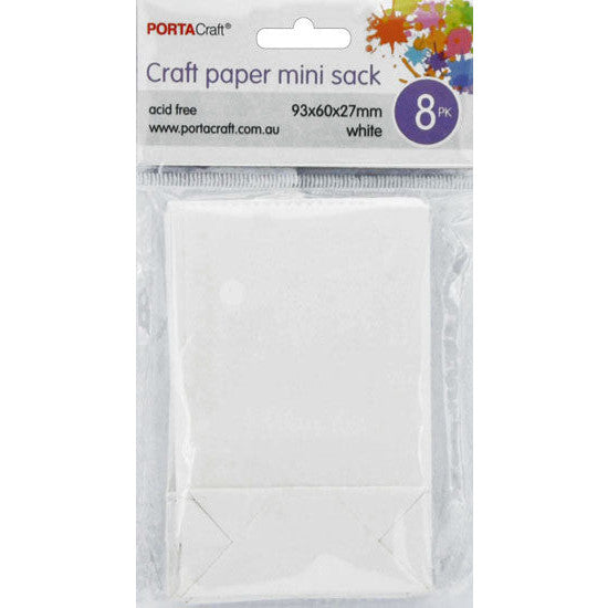 Paper Sacks  93x60x27mm 8pk White