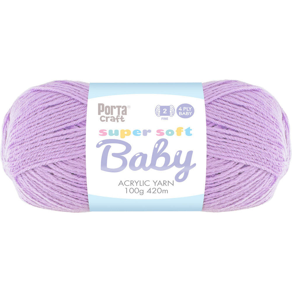 Super Soft Baby Acrylic Yarn 420m 4ply - Soft Lilac