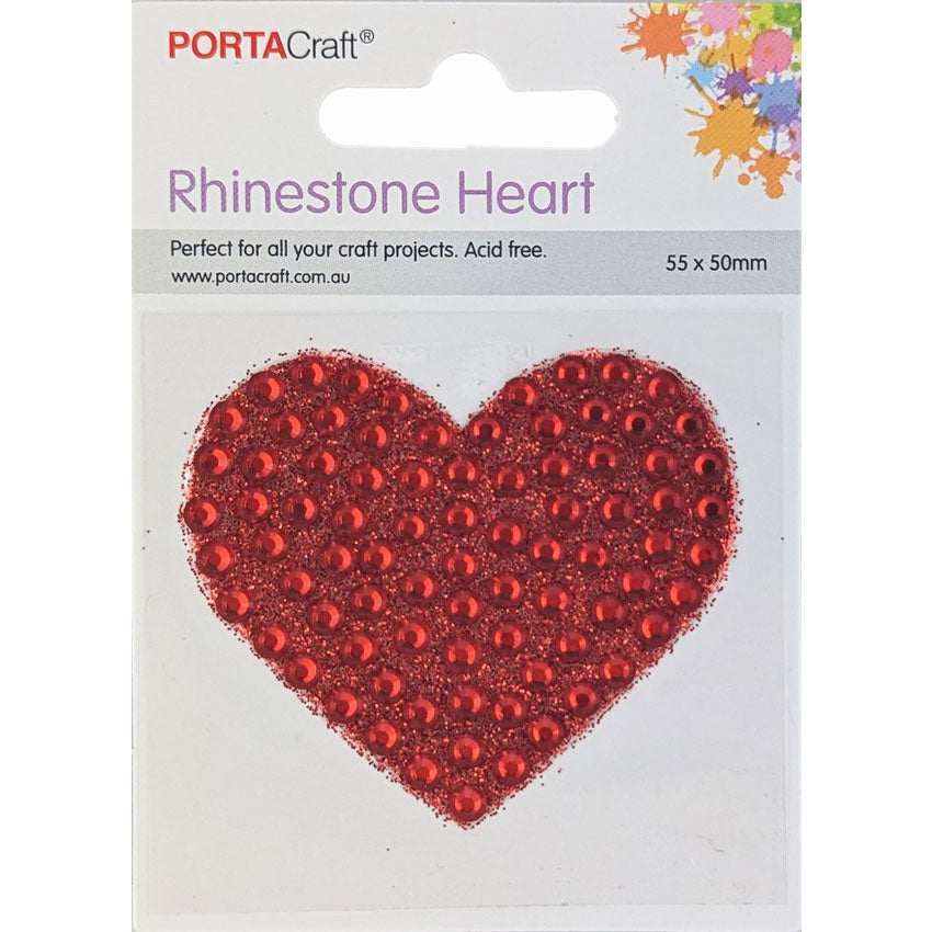 Rhinestone Glitter Heart Decal - Red