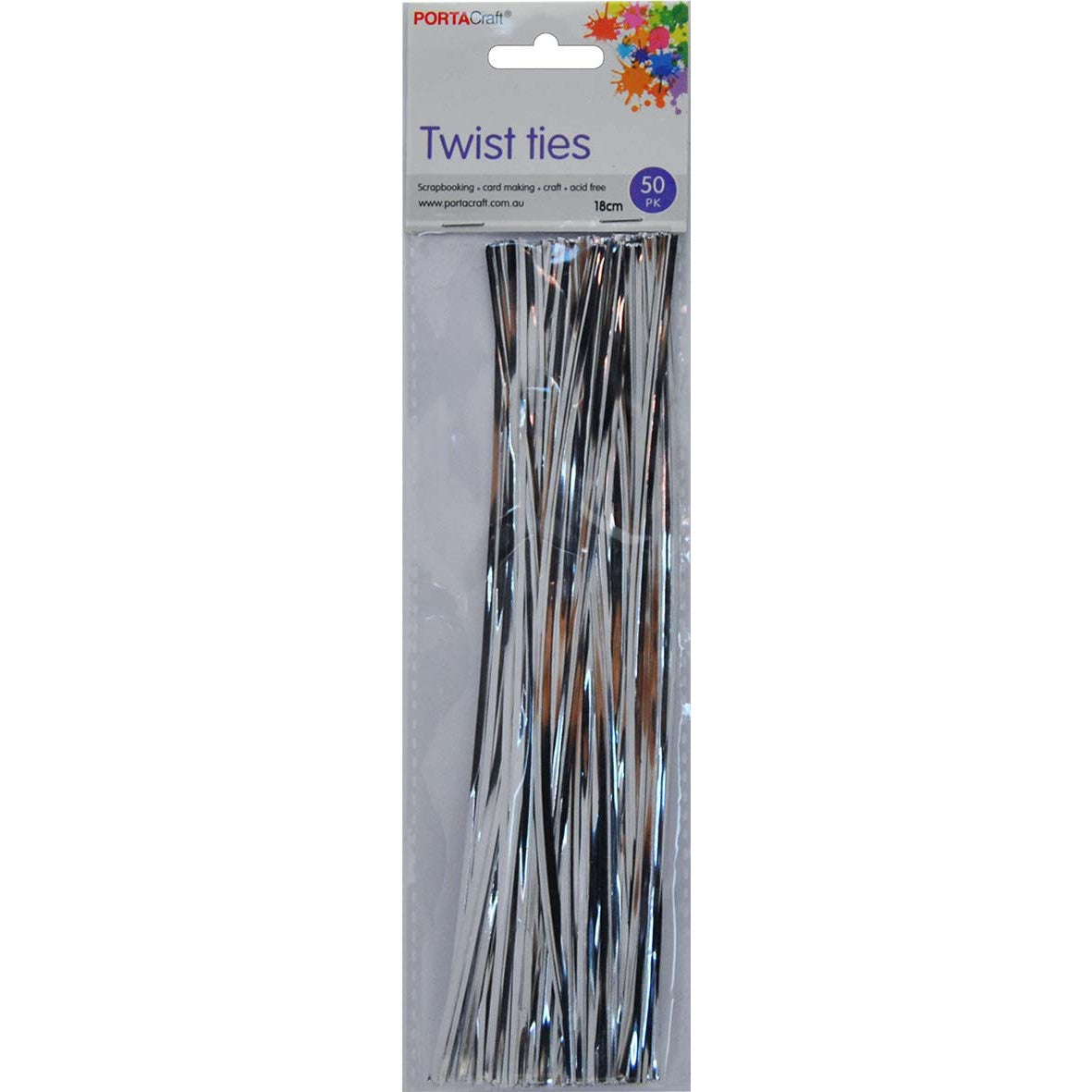 Twist Ties 18cm 50pc Silver