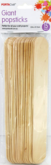Popsticks Giant 254x32mm 15pk - Natural