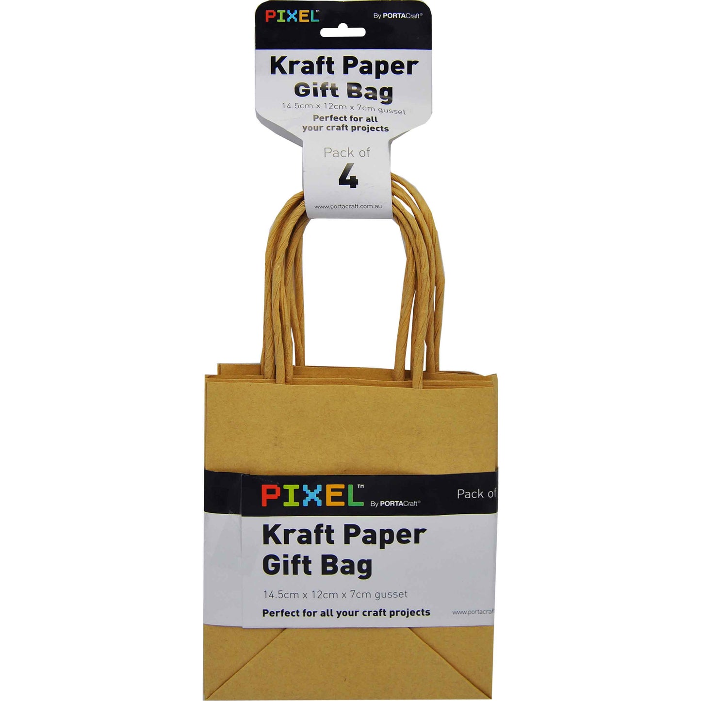 Kraft Paper Bag 145x120x70mm 4pk