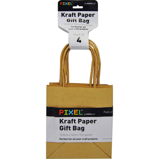 Kraft Paper Bag 145x120x70mm 4pk