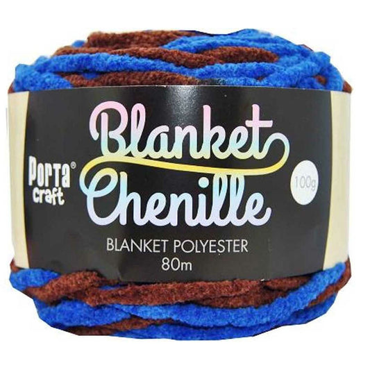 Chenille Blanket Yarn 100g 80m 12ply - Midnight
