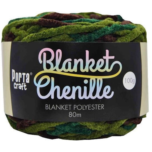 Chenille Blanket Yarn 100g 80m 12ply - Enchanted Forest