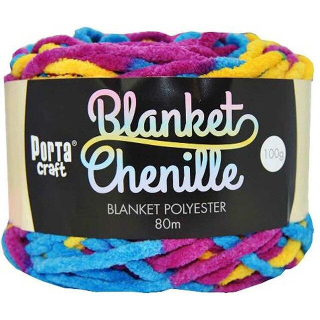 Chenille Blanket Yarn 100g 80m 12ply - Crayons
