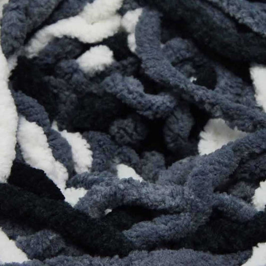 Chenille Blanket Yarn 100g 80m 12ply - Silver Camo