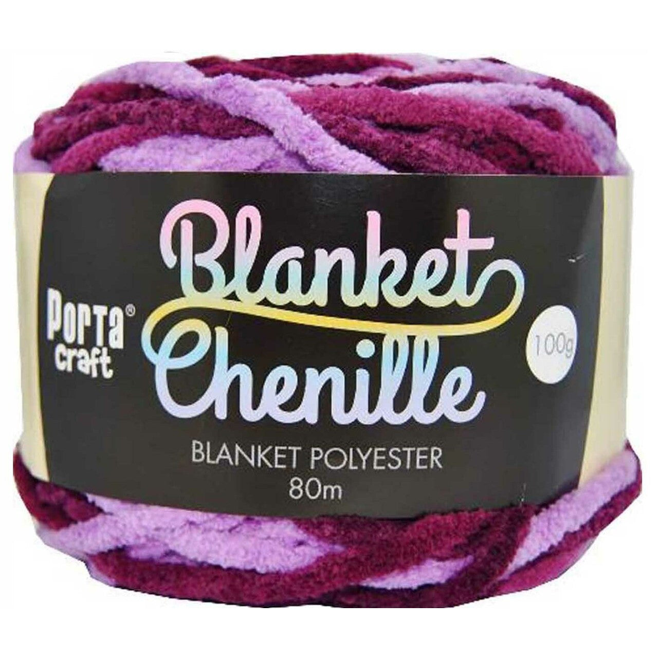 Chenille Blanket Yarn 100g 80m 12ply - Purple Camo