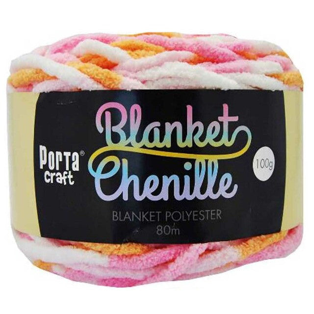 Chenille Blanket Yarn 100g 80m 12ply - Toasted Marshmallow