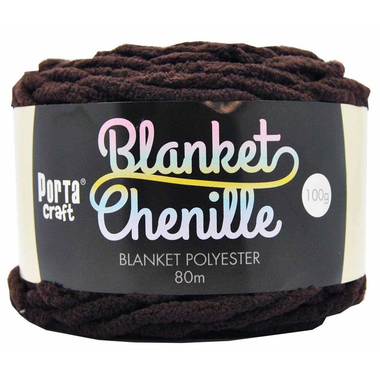 Chenille Blanket Yarn 100g 80m 12ply - Chocolate