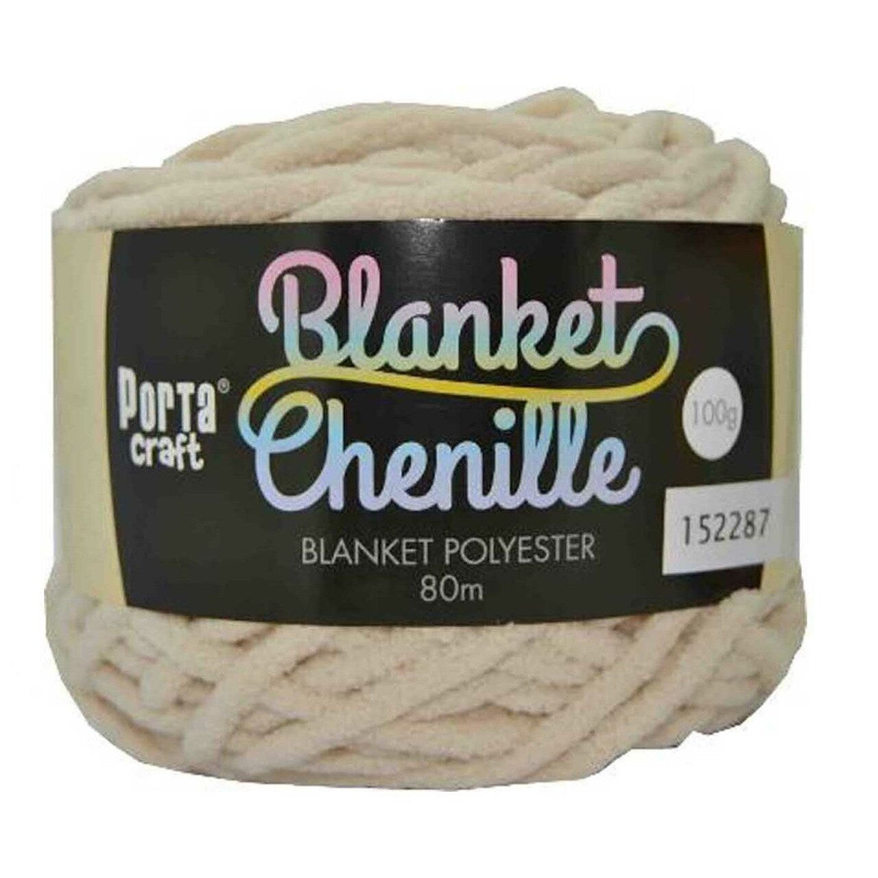 Chenille Blanket Yarn 100g 80m 12ply - Ivory