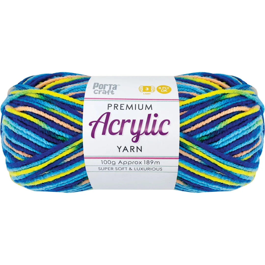 Acrylic Yarn 100g 189m 8ply - Variegated Paddle Pops