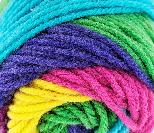 Stripes Acrylic Yarn 100g 188m 8ply - Parrot