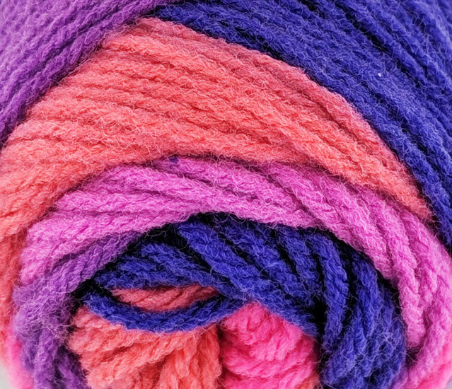 Stripes Acrylic Yarn 100g 188m 8ply - Flamenco
