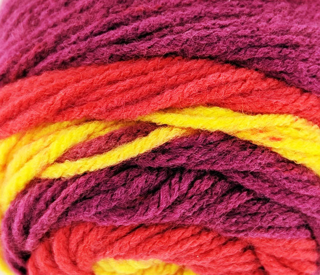 Stripes Acrylic Yarn 100g 188m 8ply - Fruity