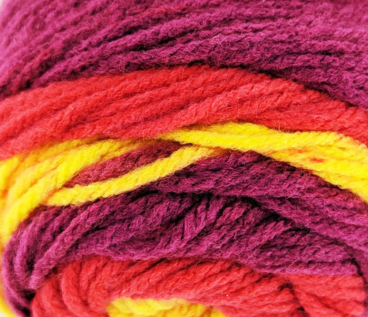 Stripes Acrylic Yarn 100g 188m 8ply - Fruity
