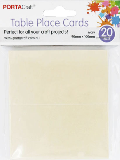 Table Place Cards 90x100mm 20pk Ivory