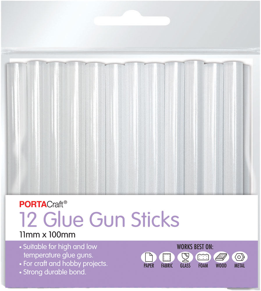 Glue Gun Sticks 11mm x 100mm 12pk - Clear