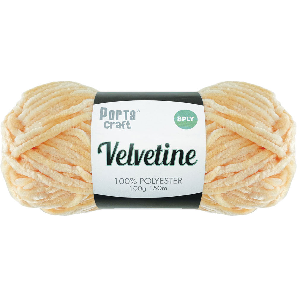 Aran Polyester Velvetine Yarn 100g - Peach Cream