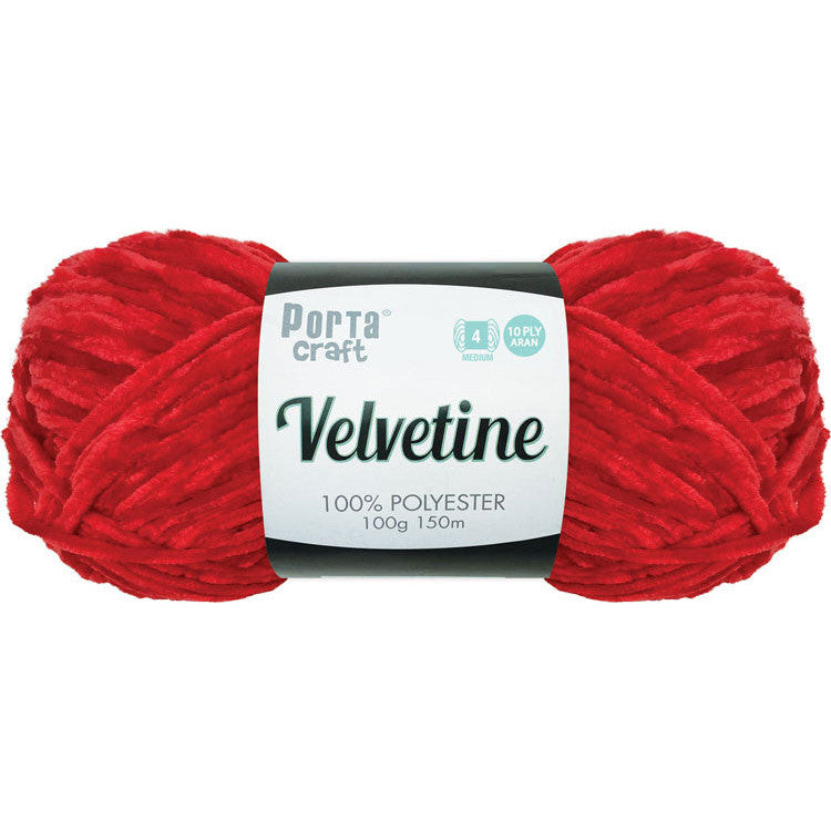 Velvetine Yarn 10ply 100g - Red