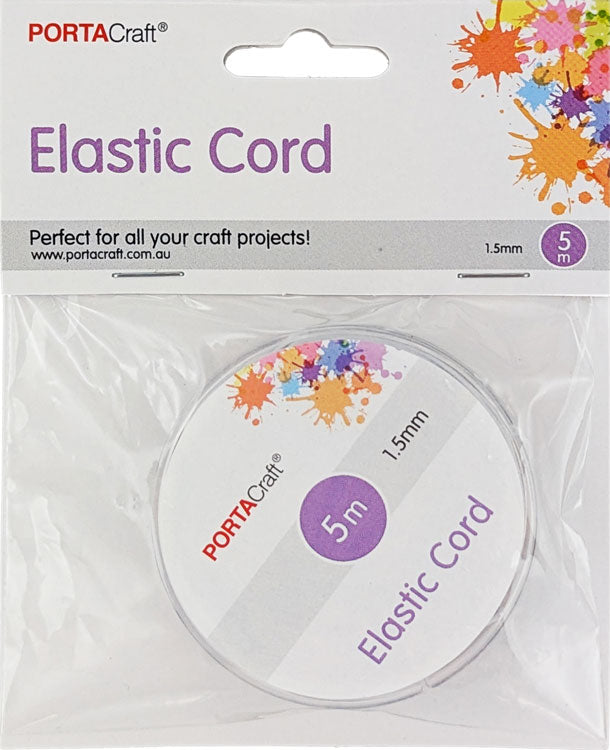 Bead & Jewellery Cord Elasticated 1.5mm 5m - White