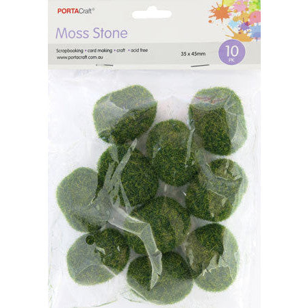 Mini Fairy Garden Moss Stones 35x45mm 10pk