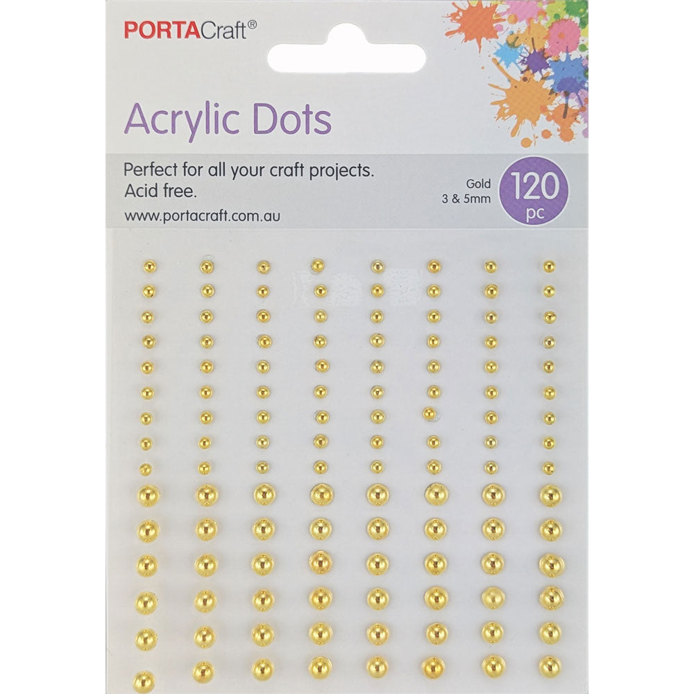 Acrylic Dots 3 & 5mm 120pk - Gold