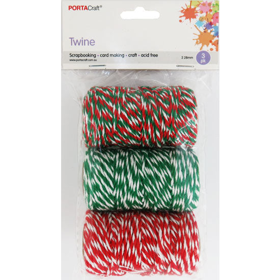 Bakers Twine 2.28m 3pk Xmas