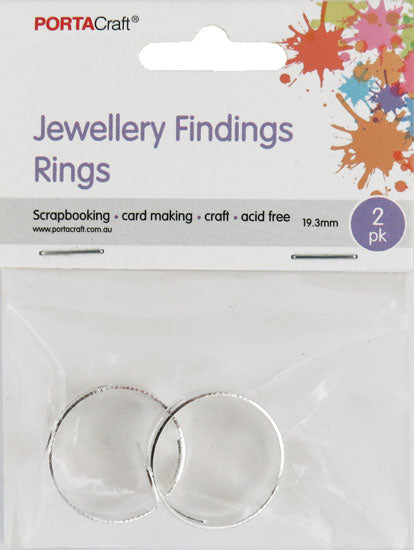 Rings 19.3mm 2pk Silver