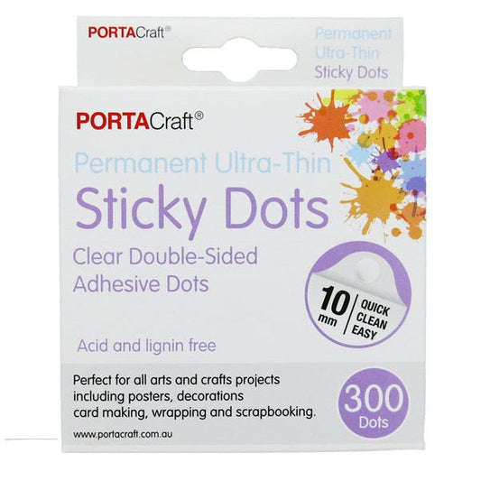 Sticky Glue Dots 10mm 300pk Ultra Thin - Permanent