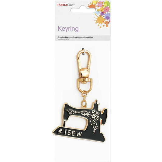 Keyring Sewing Machine Black 48x68mm