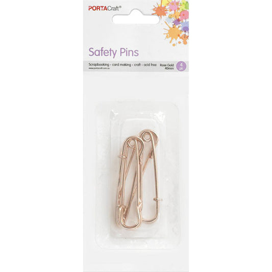 Craft Pins 40mm 4pk Rose Gold