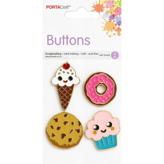 Buttons w Shank Asst 4pk Sweet Treats