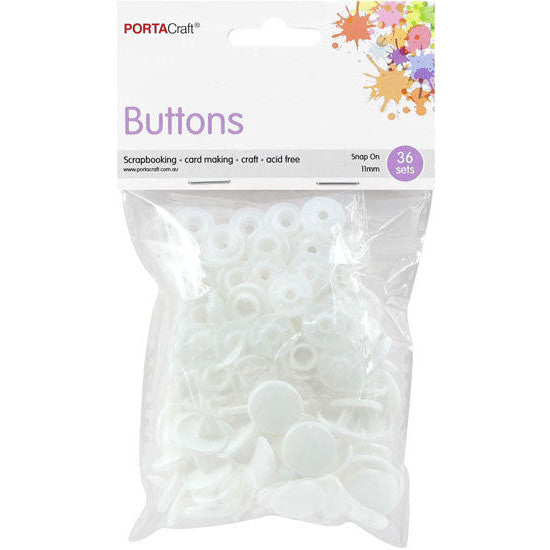 Fasteners Snap On 11mm 36 Sets White