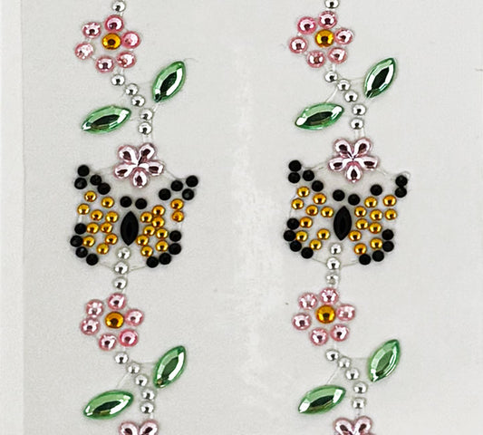 Rhinestone Borders 20mm 30cm 2 Strips - Butterflies