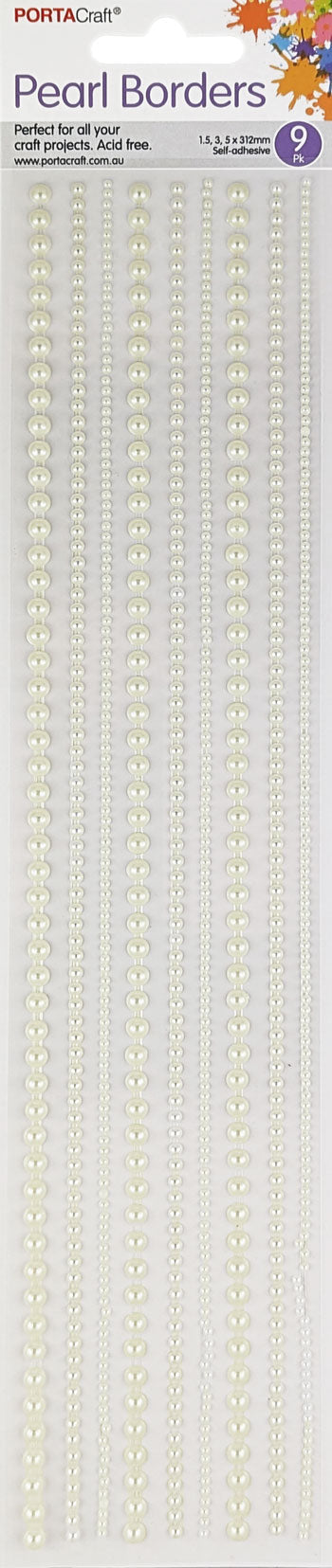 Pearl Borders 2,3,5mm 31cm 9 Strips - Ivory
