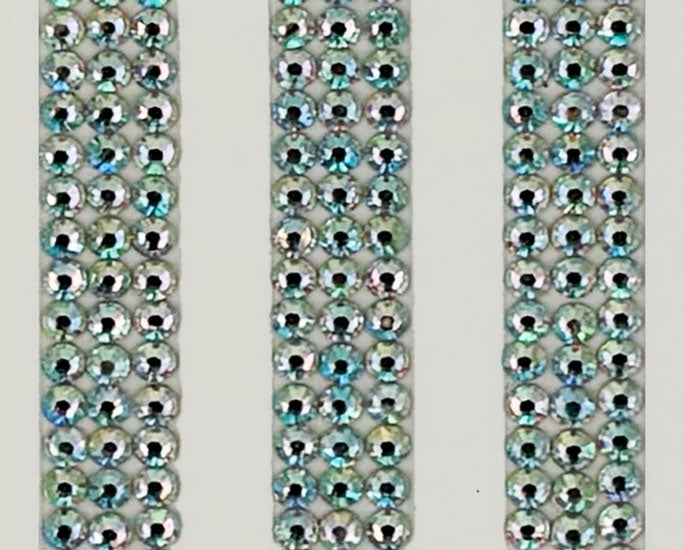 Rhinestone Borders 12mm 30cm 3 Strips - Iridescent Clear