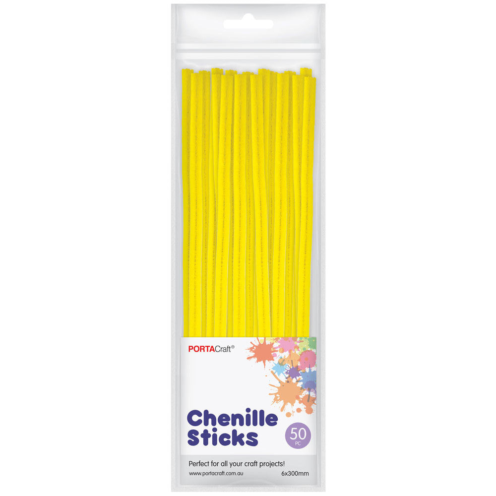 Chenille Stems 6mm 50pk - Yellow